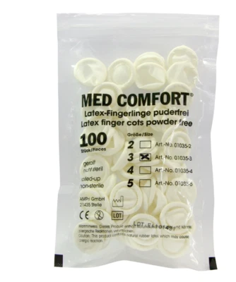 AMPRI HANDELSGESELLSCHAFT MBH Ampri Med Comfort Latex Fingerlinge Maniküre Kosmetik 100 Stück Gr. S - XL
