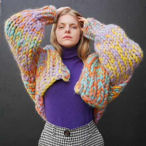 CHUNKY knitted cardigan jumper handmade 