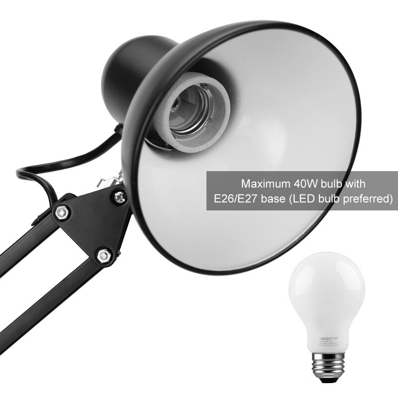 Super Bright Swing Arm Bedside Table Lamp LED Desk Light Study Reading