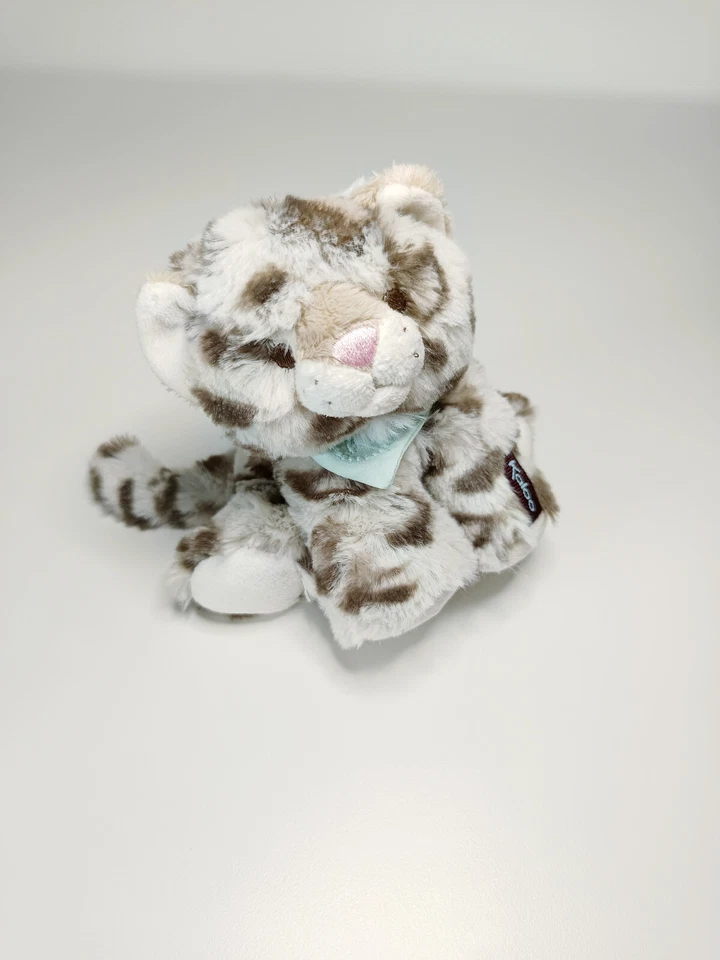 Peluche/Doudou Cookie Léopard Beige Bandana Bleu Les Amis 13cm & Boîte - Kaloo - Photo 4/4