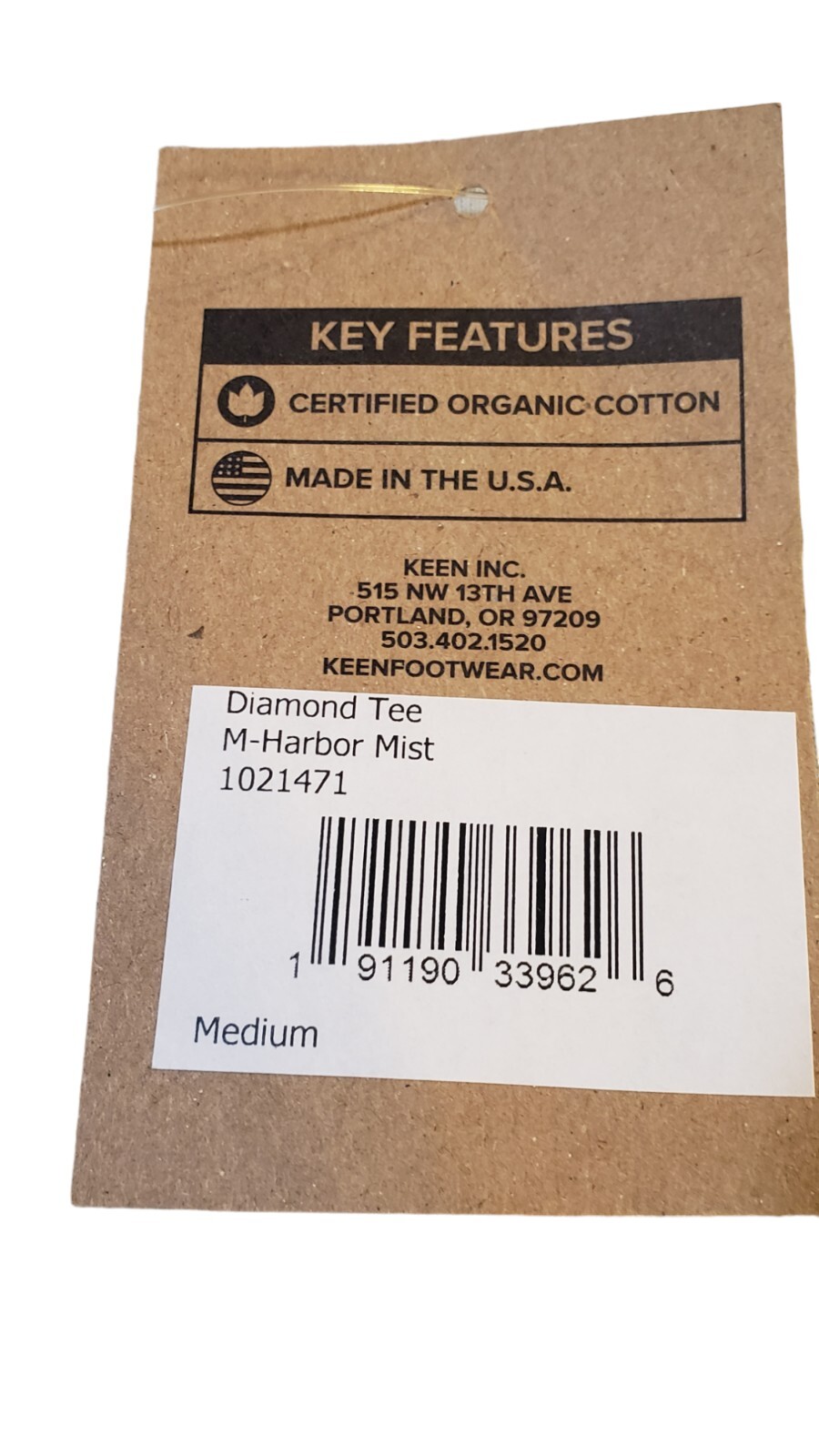 T shirt uomo Keen Diamond nuova con etichetta cotone biologico manica corta taglia M made in USA