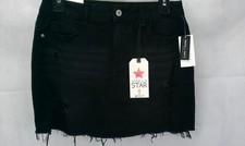Mini Skirt Size 5 Vanilla Star Juniors' Ripped Denim
