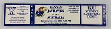 1998 11/10 AUSTRALIA at Kansas Jayhawks Basketball Ticket