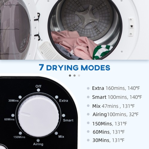 Portable Clothes Dryer, 120V 1300W Compact Laundry Dryer with Intelligent Drying - Picture 4 of 9