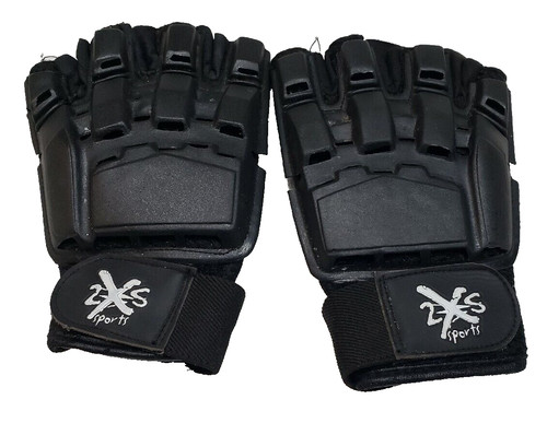 Vintage 2 Xtreme Hard Plastic Armor Tactical Black pad GLOVES Paintball Airsoft