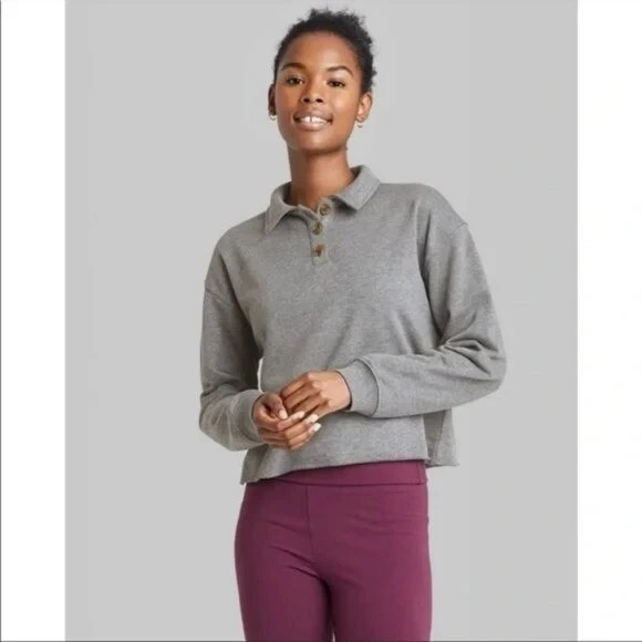 Collared pullover deals sweatshirt women's