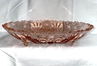 Pink Depression Glass Platter Bowl Sawtooth Round Trifooted 12 Inch Diameter