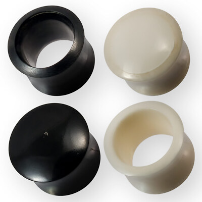 Flesh Tunnel Ohr Plug Horn Knochen Acryl Piercing schwarz weiß 2-36 mm  pg098