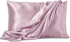 King Size 2 Pillowcases Satin Champagne Pink Extra Soft Microfiber Wrinkle Fade