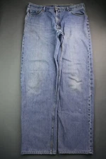 Men's Levi's 550 Jeans Relaxed Fit Light Wash Distressed Size 39x33 Zipper Fly 