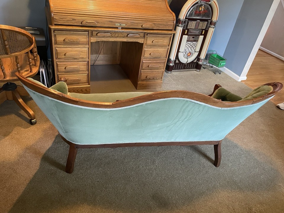 Victorian Green Velvet Loveseat eBay