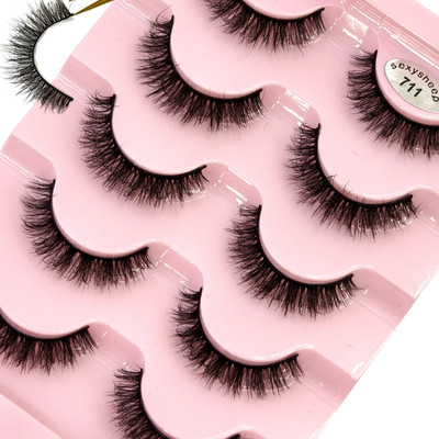 Neu 5 Paar natürliche 3D Nerz falsche Wimpern Make-up kurze falsche Wimpern F Ma