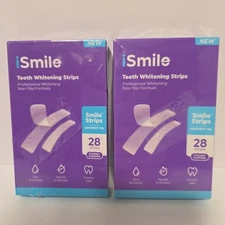 iSmile Teeth Whitening Strips Coconut Oil 2 Boxes  28 Strips Each EXP 3/2026