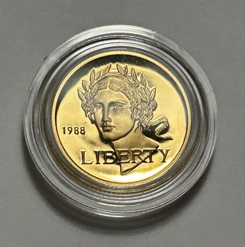 1988 W $5.00 GOLD OLYMPIC LIBERTY  COMMEMORATIVE PROOF COIN