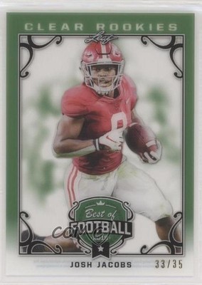2019 Leaf Best of Football Clear Rookie Green 33/35 Josh Jacobs #FB-11 RC uk2