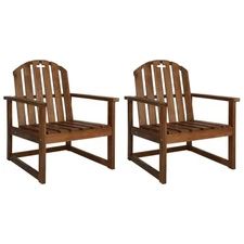 VidaXL Patio Sofa Chairs 2 Pcs Solid Acacia Wood
