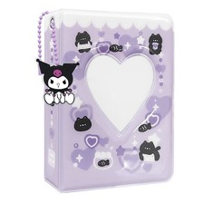 Photocard Binder 3 Inch 40 Pockets Purple Portable Photo Card Album with Pendant