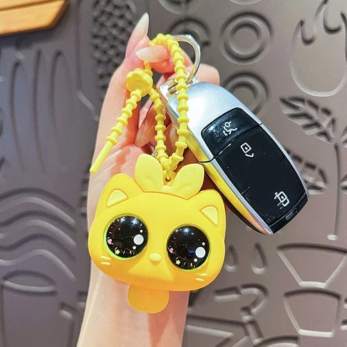 Modischer, niedlicher Katzen-Schlüsselanhänger mit großen Augen kreativ und groß