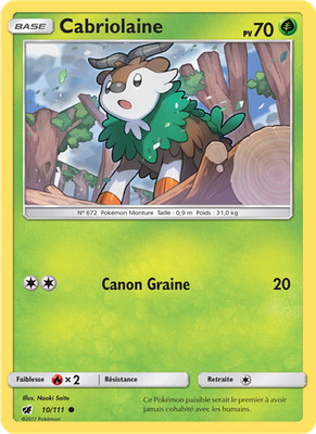 Pokemon Karte Cabriolaine - 10/111 - Normal - Invasion Carmin - Near Mint DE