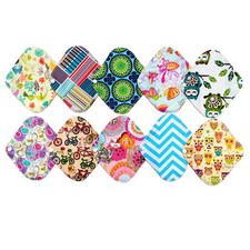 10 Pieces 8 Inch Light Mama Cloth/Menstrual Pads/Reusable Sanitary Pads Panty...