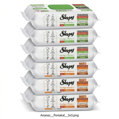 Sleepy Easy Clean Oberflächenreinigungstücher   3x100 Orange + 3x100 White Soap 