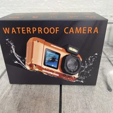 33FT Underwater Camera FHD 4K 65MP Waterproof Digital Camera Selfie Dual Screen 