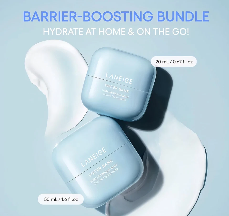 LANEIGE Banco de Agua Duo Azul Hialurónico Crema Hidratante Coreana Crema Facial  Foto 4 de 4