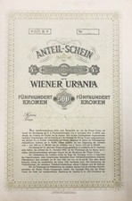 top-rrr: Gründerstück der Wiener Urania 500 Kronen Wien 1916 + Kup.
