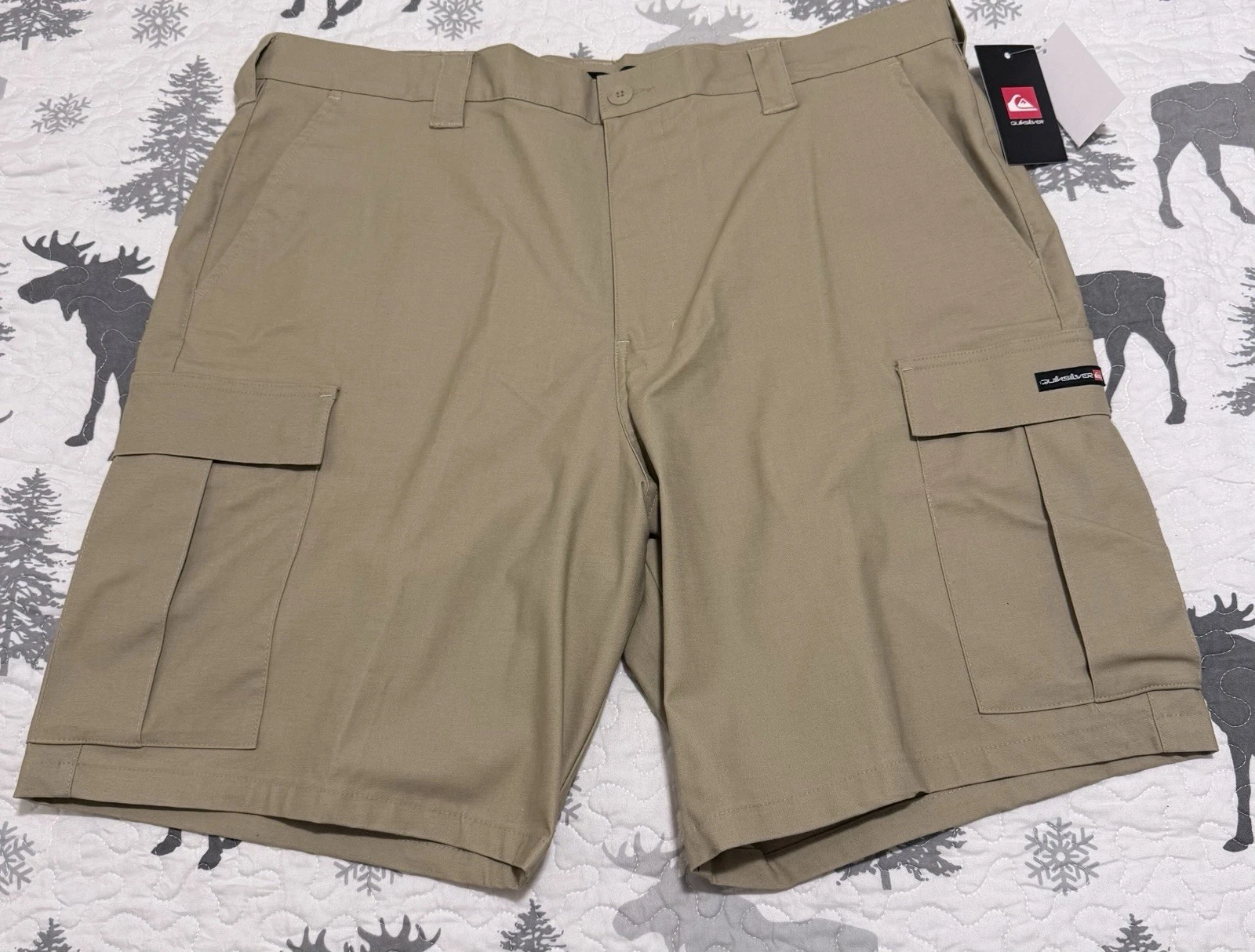 QUICKSILVER MENS CARGO SHORTS TWILL SIZE 40 Khaki Tan