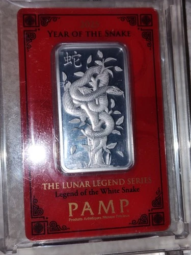PAMP SUISSE 2025 YEAR OF THE SNAKE 1 OZ .999 FINE SILVER BAR