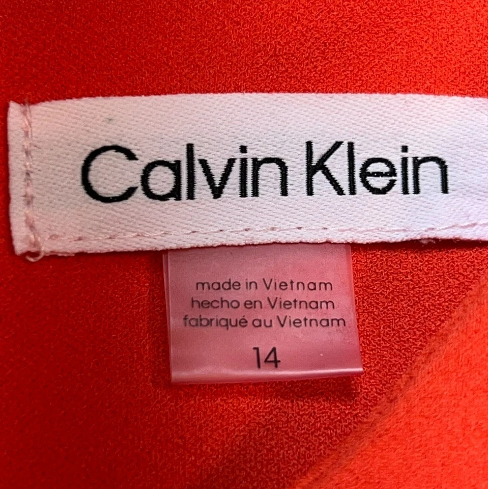 Mono para mujer Calvin Klein talla 14 rojo tulipán manga abullonada cremallera trasera pierna recta Foto 2 de 4