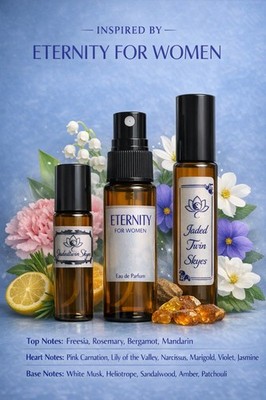 Eternity ~Essential Oil Blend Fragrance .34 FL oz Perfume Amber Glass Rollerball