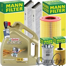 MANN INSPEKTIONSPAKET+CASTROL 5W-30 MOTORÖL passend für 2.0 TDI AUDI A6 C6 4F2/5