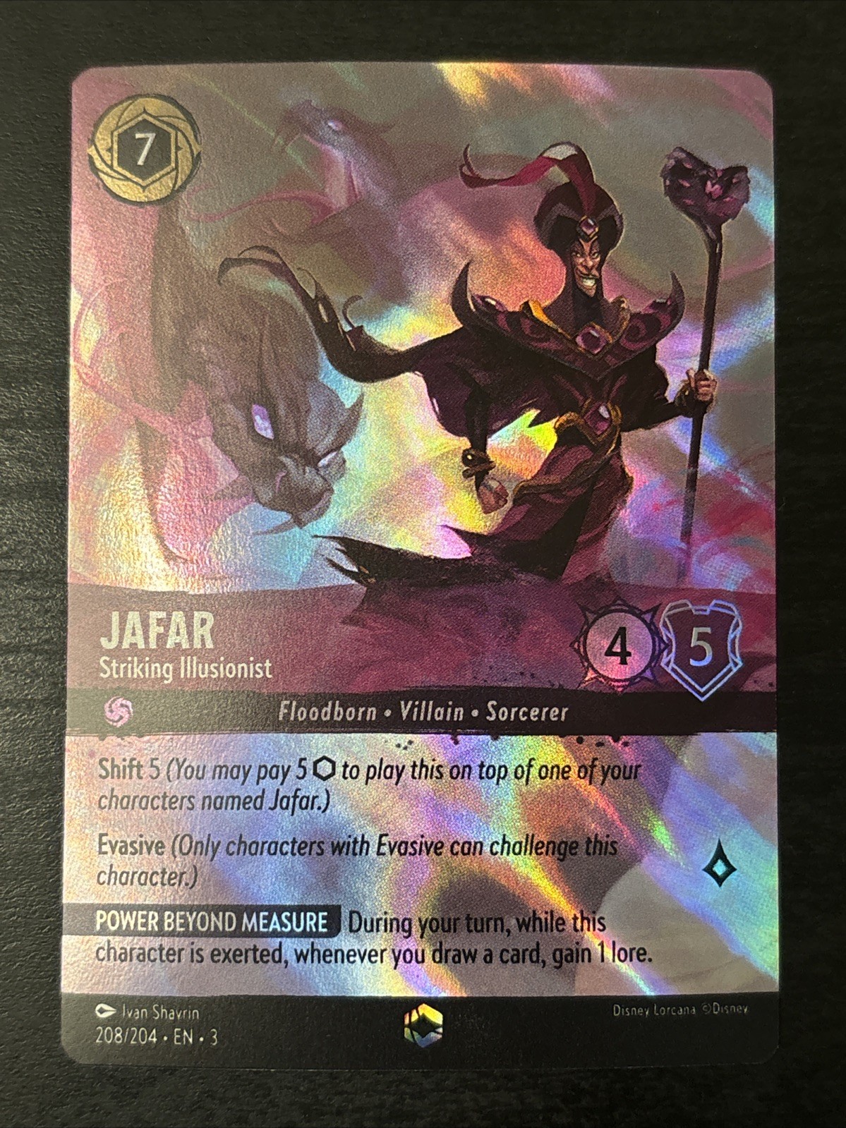 Jafar - Striking Illusionist (Enchanted) 208/204 Into the Inklands Holo Nm