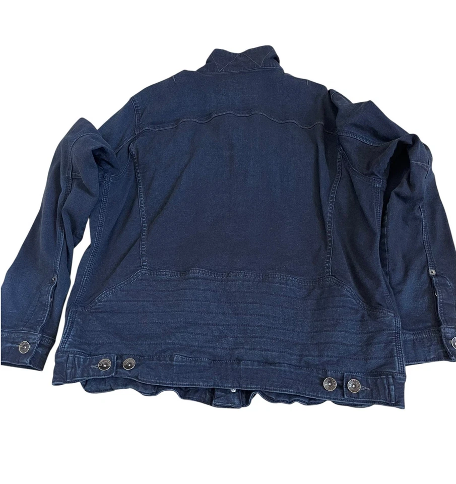 Chaqueta de mezclilla William Rast XL Erwin para hombre lavado oscuro botón delantero cuello alto Foto 3 de 4