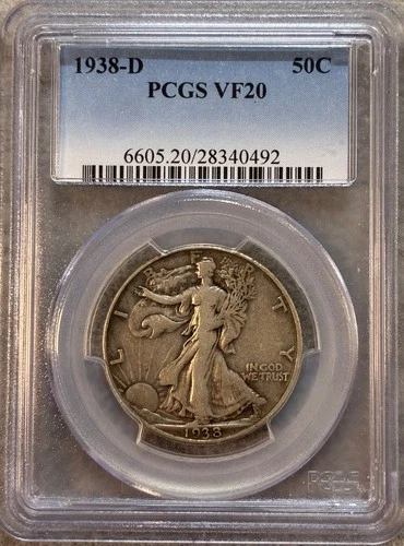 Photo of a 1938-D Walking Liberty Half Dollar from an eBay listing that sold on Jul 22, 2026