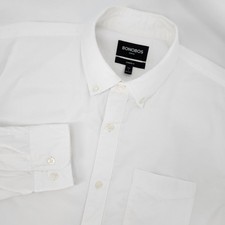 Bonobos White Stretch Standard Fit Button Down Shirt Size L Long Preppy Oxford
