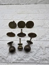 Small Job Lot Mid Century Brass Drawer Knobs Mixed Sizes And Shapes