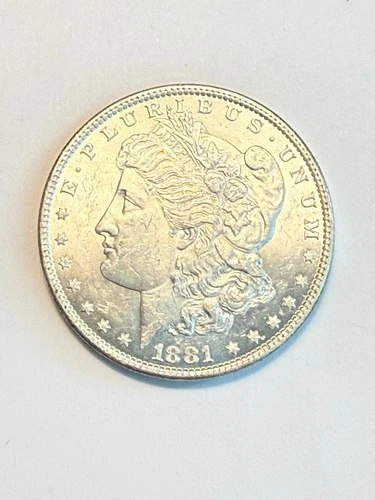 BRILLIANT UNCIRCULATED 1881-O MORGAN SILVER DOLLAR