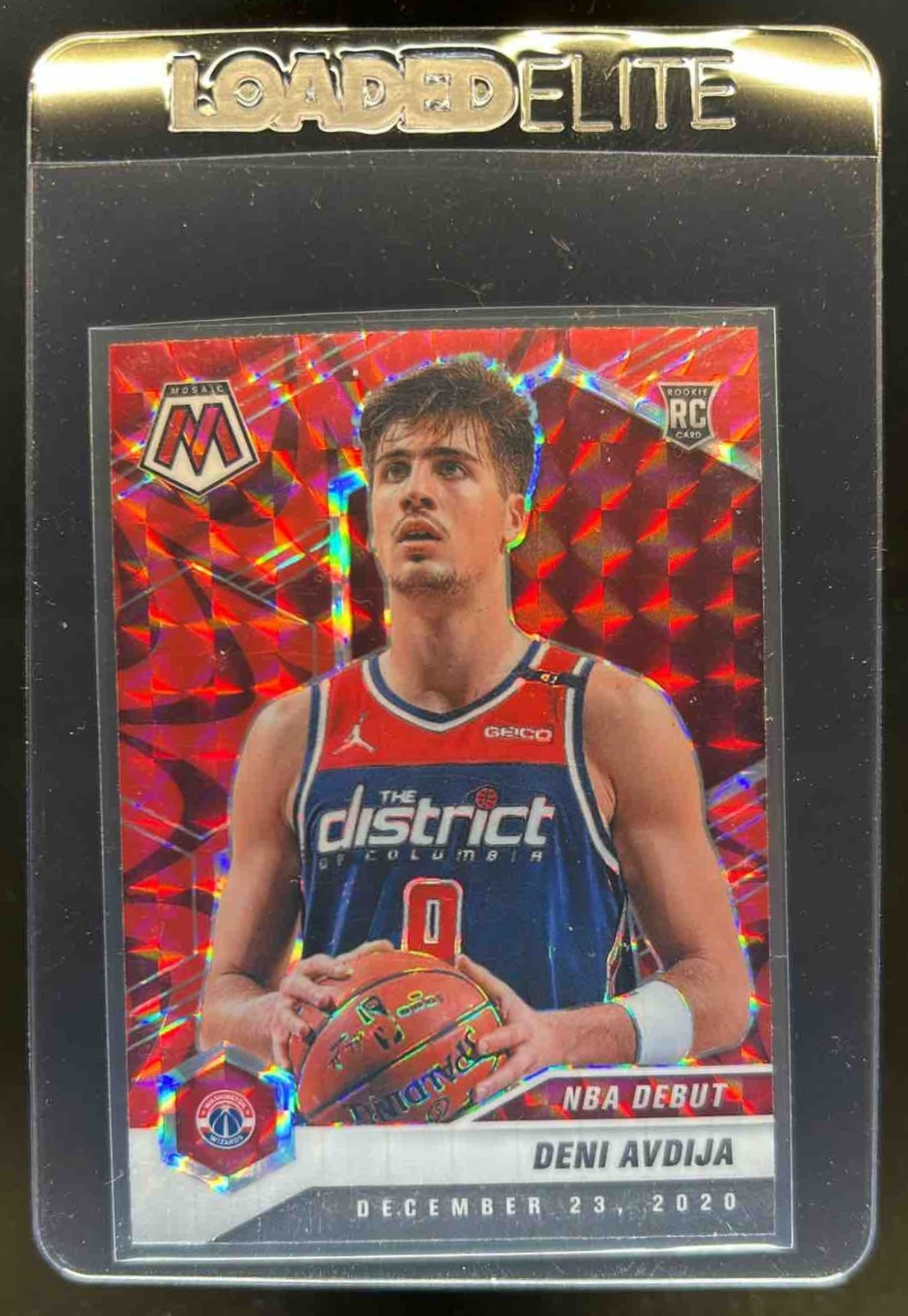 2020-21 Mosaic Deni Avdija RC Reactive Red NBA Debut #272 Wizards