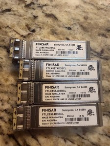 Lot of 4 Finisar FTLX8571D3BCL 10GB SFP+ Transceivers
