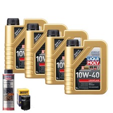 Motoröl 10W40 LIQUI MOLY Leichtlauf 4L+HENGST Ölfilter +Ölschlammspülung