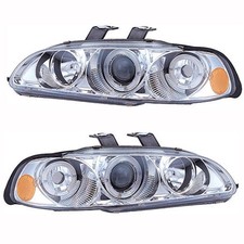 2xhalo Projector Headlights Lamps Chrome For 1992-1995 Honda Civic 23 Door