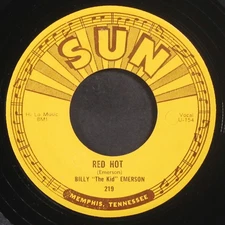 BILLY 'THE KID' EMERSON: red hot / no greater love SUN 7" Single 45 RPM