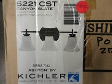 New, Free Ship, Kichler 5221 CST Ashton 3 Light Bath Vanity Canyon Slate