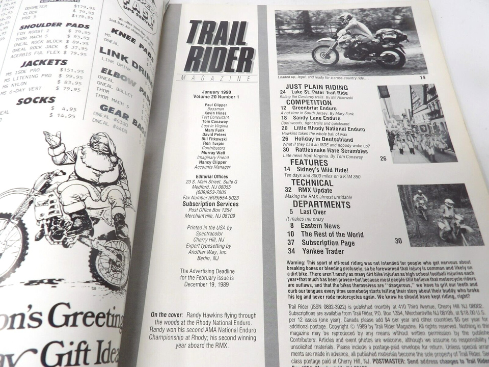 January 1990 New England Trail Rider Magazine | eBay