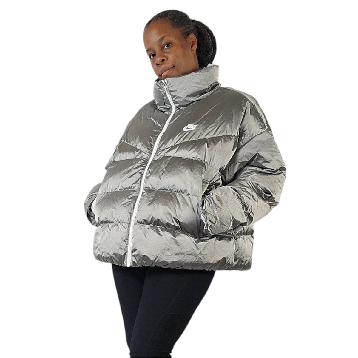 Nike Therma-FIT City Series Shine Puffer Grey/Haze White Jacket