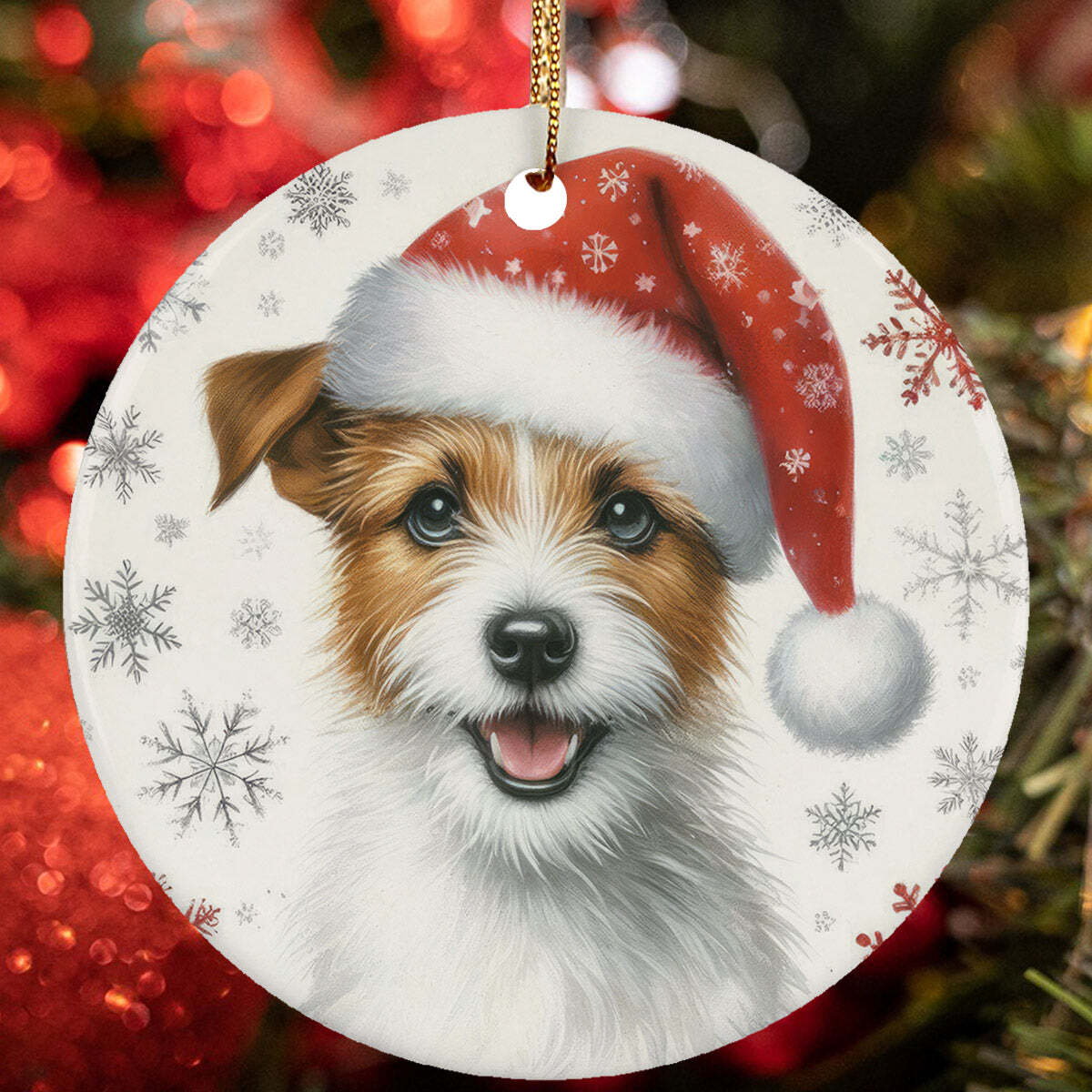 Merry Xmas Jack Russell Terrier Dog Santa Winter Christmas
