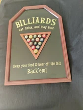 BILLIARDS HALL 3D WOOD WALL ART DISPLAY FOR GAME ROOM, MAN CAVE, ETC - 