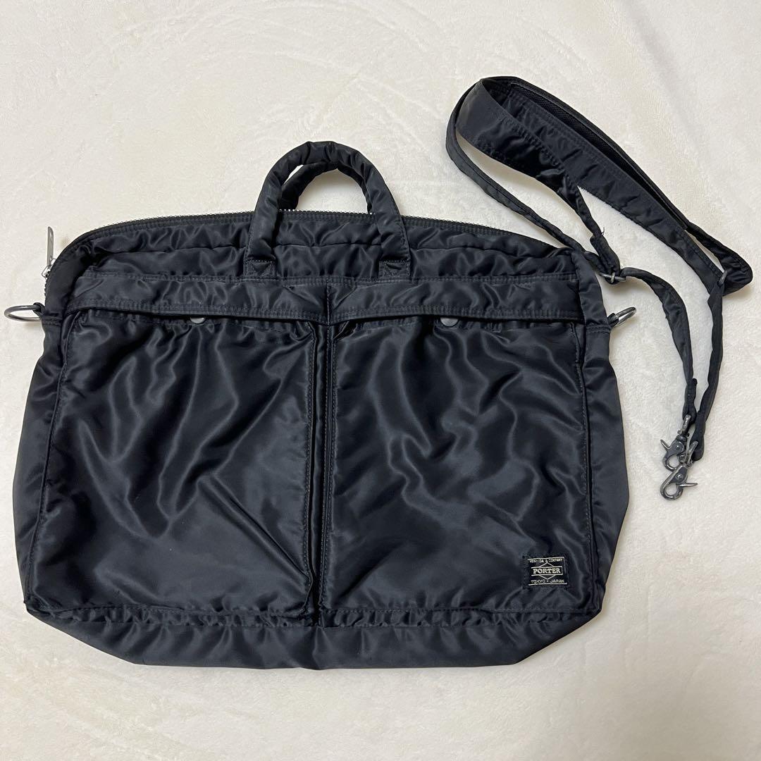 Porter Tanker A4 Briefcase 2Way Shoulder Bag Black 32x45x6cm Used